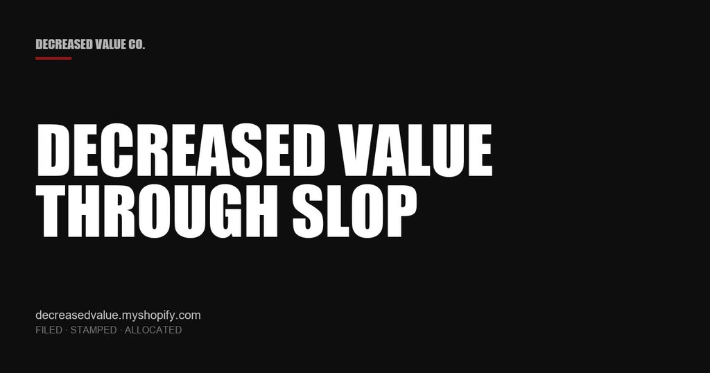 Drop #030 — Decreased Value Through Slop | Decreased Value Co. — share card