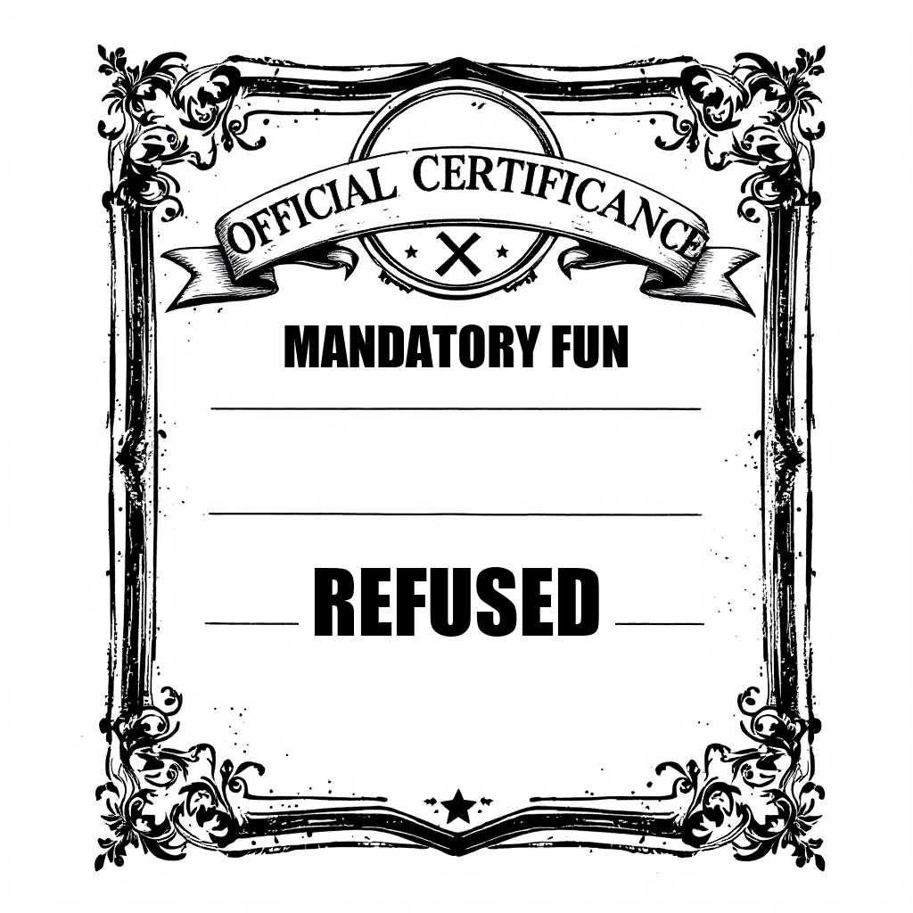 Mandatory Fun Refused — Anti-Hustle Co.