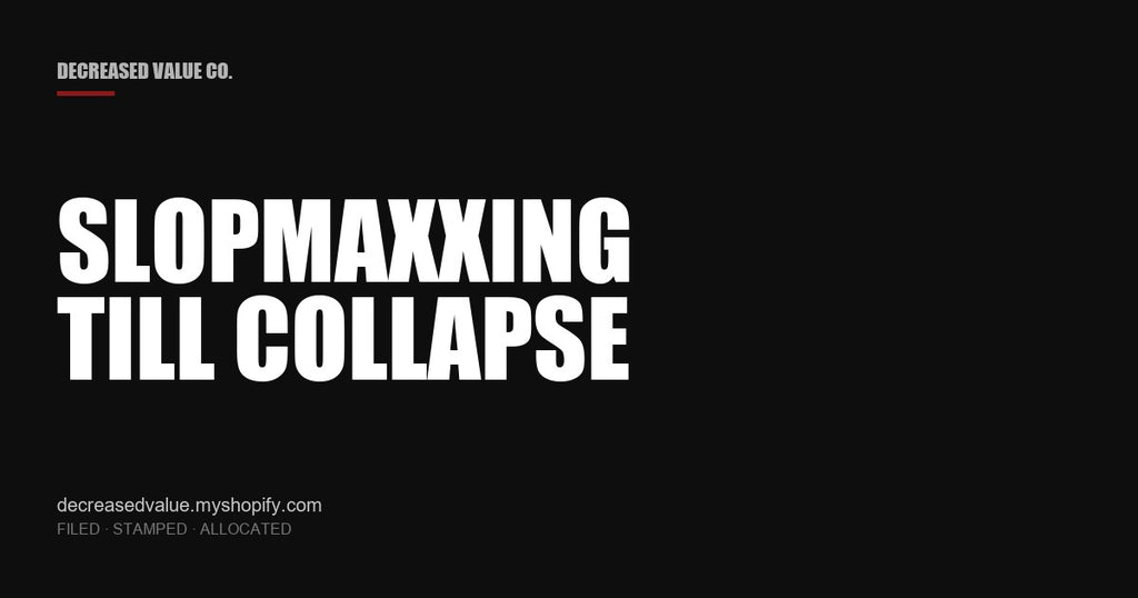 Drop #034 — Slopmaxxing Till Collapse | Decreased Value Co. — share card