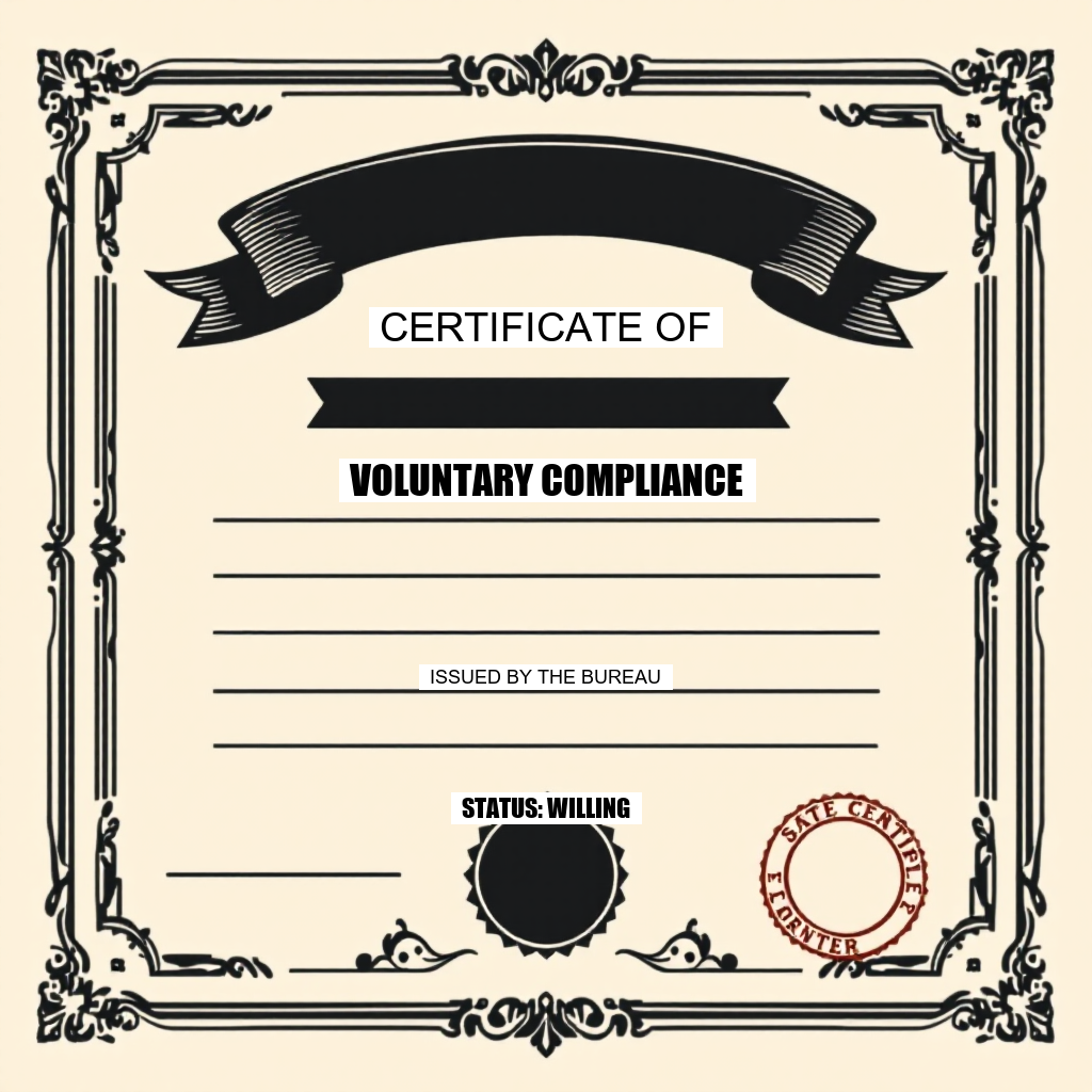 voluntary_compliance_certificate — Decreased Value Co.